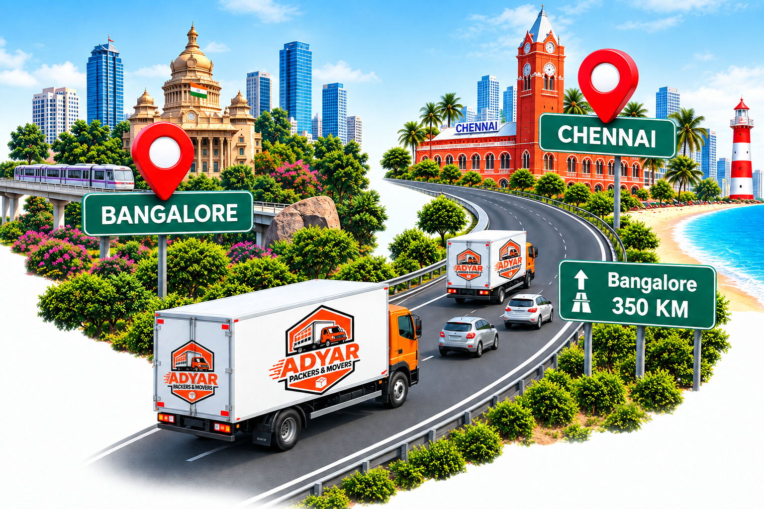 Chennai to Bangalore highway route