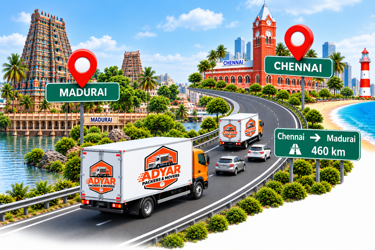 Chennai to Madurai route